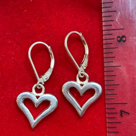 .925 Sterling JCM Signature Heart Earrings. Very cute Valentine Day Earrings. - Picture 3 of 3